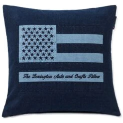 Lexington Denim Arts & Crafts Kissenbezug, 50x50 Cm