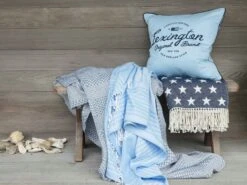 Lexington Flag Bettüberwurf 130 X 170 Cm, Weiß/Marineblau -Lexington lexington flag decke 130 x 170 cm wei beige 3