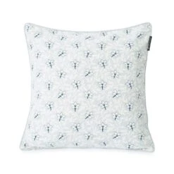 Lexington Flower Canvas Kissenbezug 50x50 Cm, Hellgrau / Blau