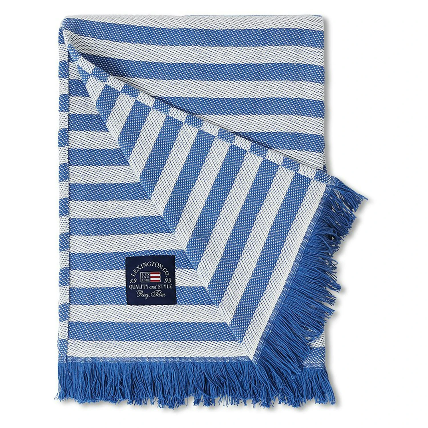 Lexington Striped Recycled Cotton Decke, Blau 3 Lexington Striped Recycled Cotton Decke, Blau