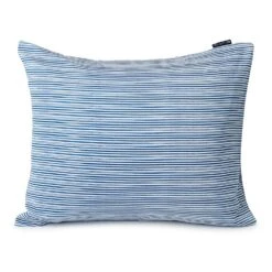 Lexington Striped Organic Cotton Sateen Kissenbezug Blau, 50x60 Cm