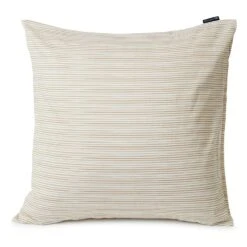 Lexington Striped Organic Cotton Sateen Kissenbezug Beige, 65x65 Cm