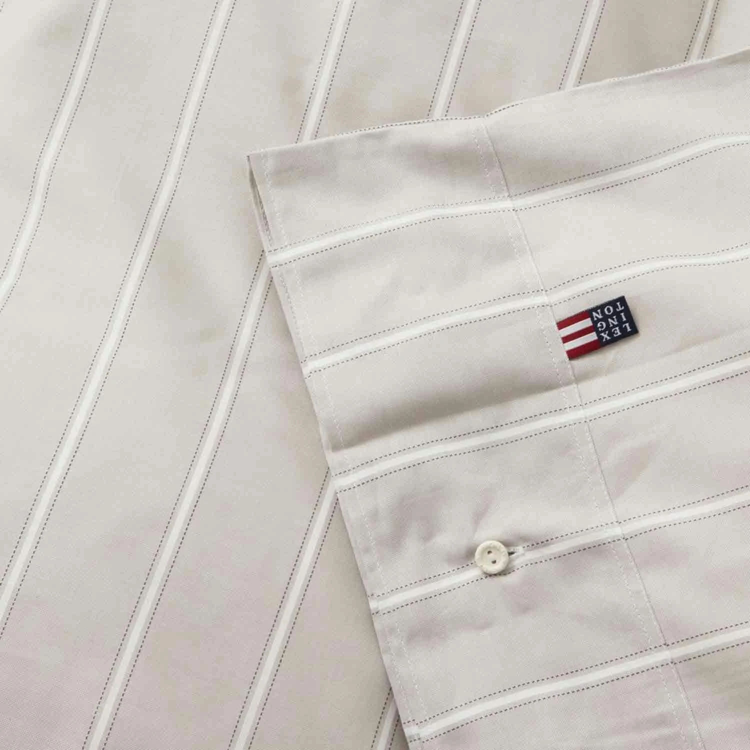 Lexington Striped Lyocell/Cotton Bettdeckenbezug Grau/Weiß, 150x210 Cm 4 Lexington Striped Lyocell/Cotton Bettdeckenbezug Grau/Weiß, 150x210 Cm – Bild 2