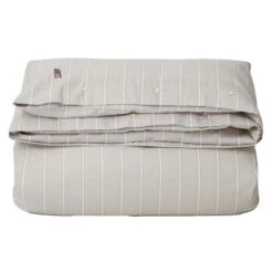 Lexington Striped Lyocell/Cotton Bettdeckenbezug Grau/Weiß, 150x210 Cm