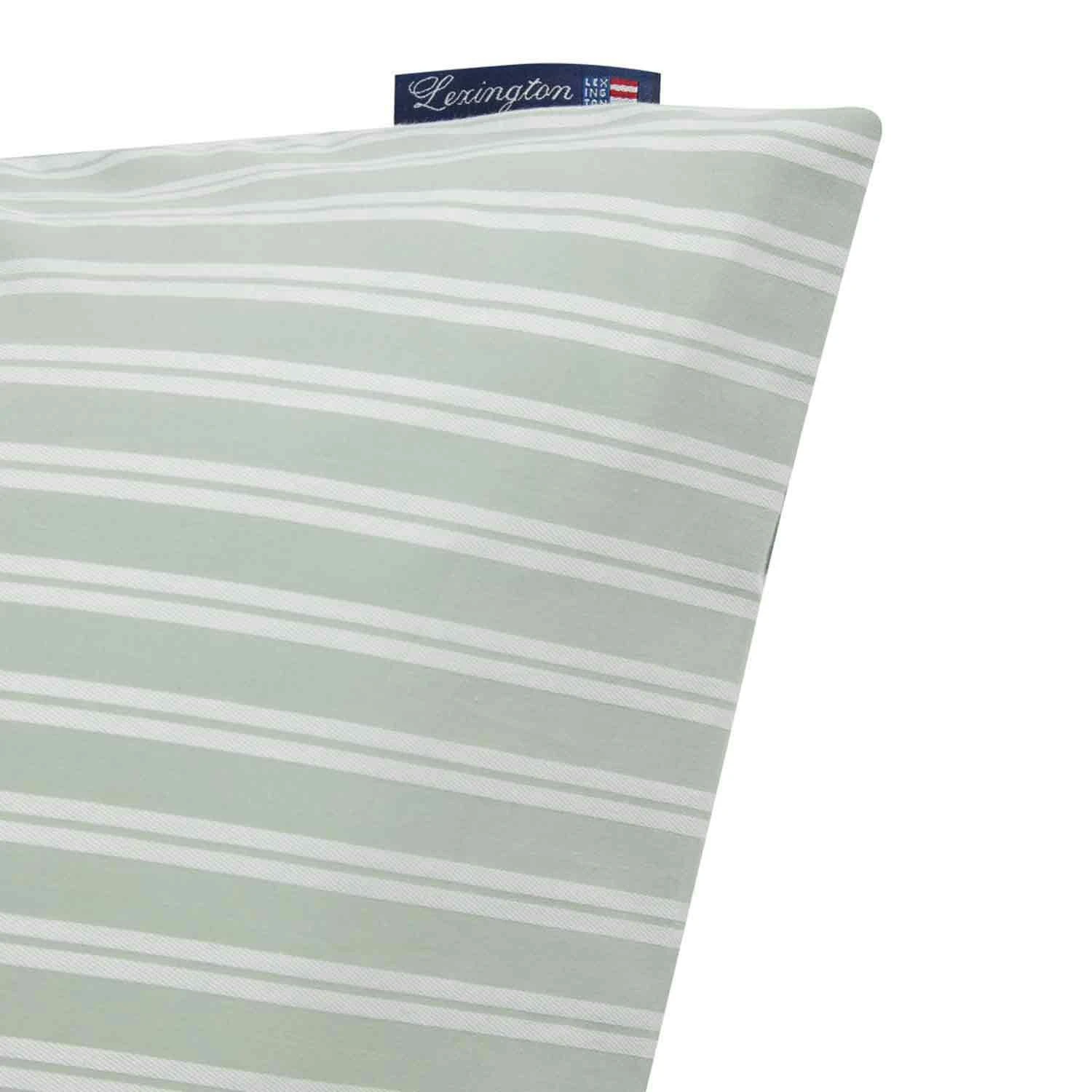 Lexington Striped Cotton Poplin Kissenbezug Grün/Weiß, 65x65 Cm 4 Lexington Striped Cotton Poplin Kissenbezug Grün/Weiß, 65x65 Cm – Bild 2