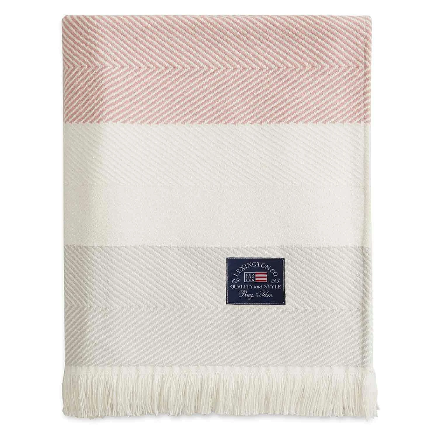 Lexington Herringbone Striped Decke 130x170 Cm, Rosa 3 Lexington Herringbone Striped Decke 130x170 Cm, Rosa