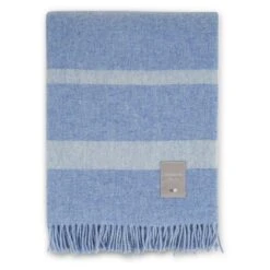 Lexington Hotel Wool Throw 130x170 Cm, Blue/White