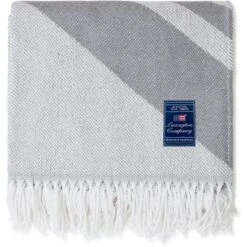 Lexington Logo Decke 130x170 Cm, Weiß / Grau