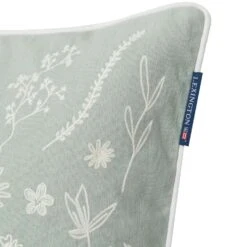 Lexington Logo Flower Embroidered Kissenbezug, 50x50 Cm -Lexington lexington logo flower embroidered linen cotton pillow cover 2
