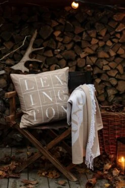 Lexington Logo Kissenbezug, 50x50 Cm, Beige -Lexington lexington logo kissenbezug 50x50 cm 5