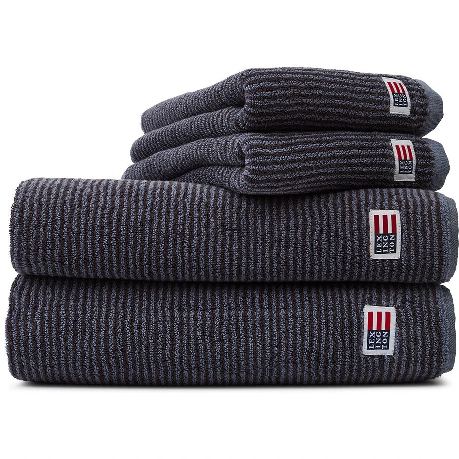Lexington Original Handtuch Stahlblau / Dunkelgrau Melange, 100x150 Cm 3 Lexington Original Handtuch Stahlblau / Dunkelgrau Melange, 100x150 Cm
