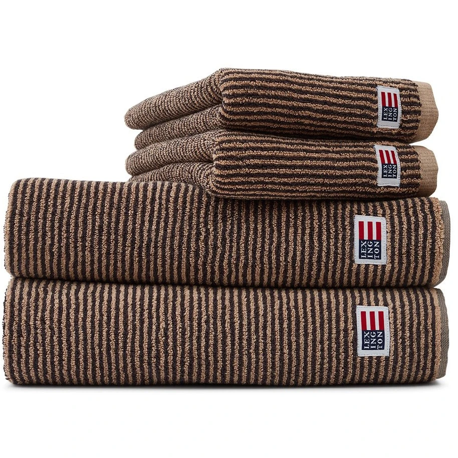 Lexington Original Handtuch Tan / Dunkelgrau Melange, 30x50 Cm 3 Lexington Original Handtuch Tan / Dunkelgrau Melange, 30x50 Cm