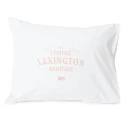 Lexington Printed Cotton Poplin Kissenbezug 50x60 Cm, Weiß / Rosa