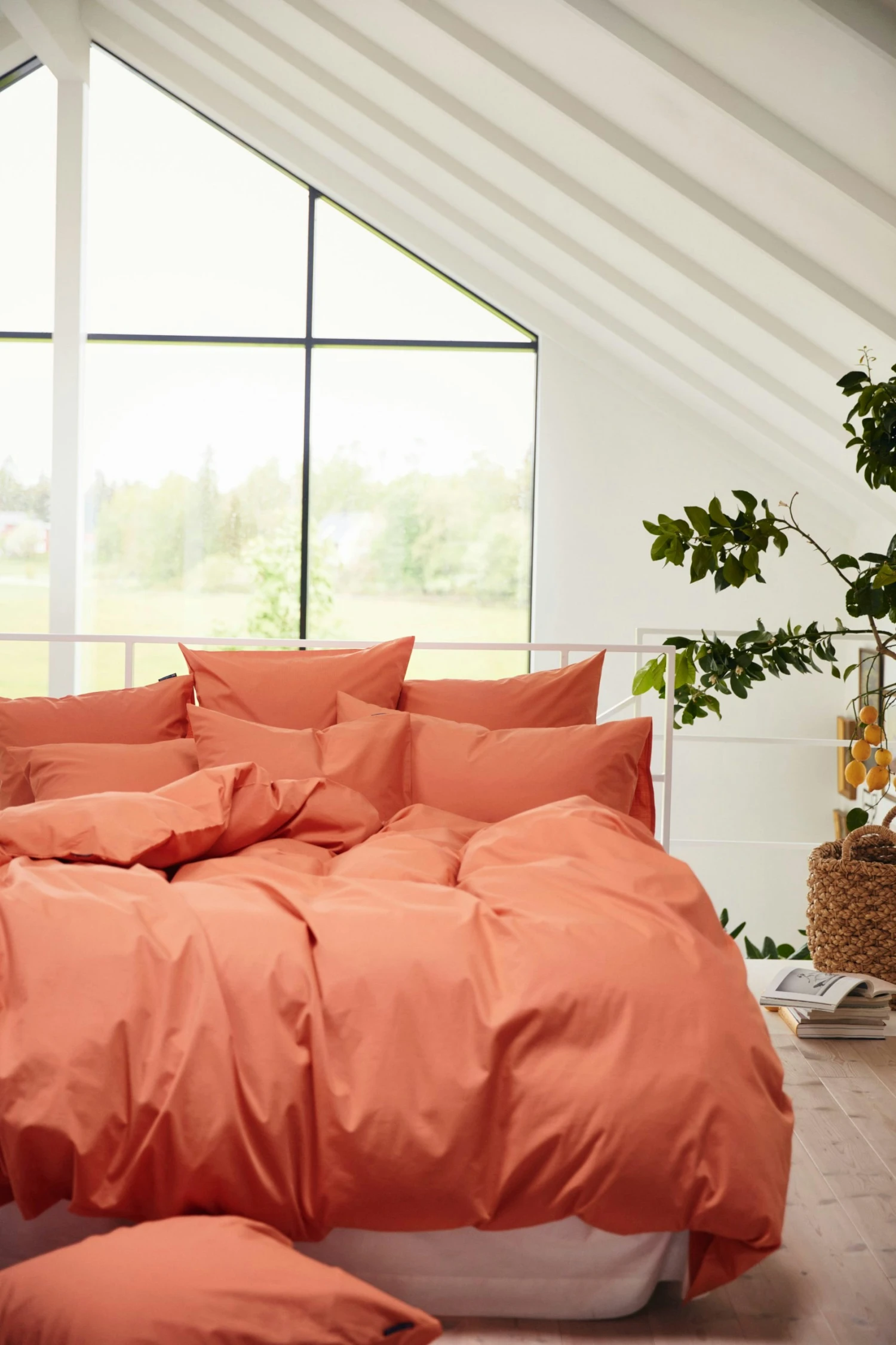 Lexington Striped Bettbezug Peach Melon, 220x220 Cm 5 Lexington Striped Bettbezug Peach Melon, 220x220 Cm – Bild 4