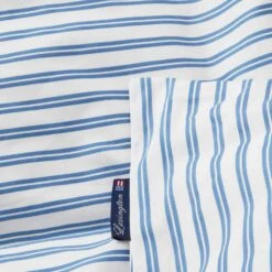 Lexington Striped Cotton Poplin Bettdeckenbezug Blau/Weiß, 220x220 Cm -Lexington lexington white blue striped cotton poplin duvet cover 2