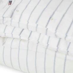 Lexington Striped Lyocell/Cotton Bettdeckenbezug Weiß/Blau, 150x210 Cm -Lexington lexington white blue striped lyocell cotton duvet cover 2