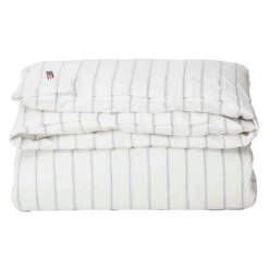 Lexington Striped Lyocell/Cotton Bettdeckenbezug Weiß/Blau, 150x210 Cm
