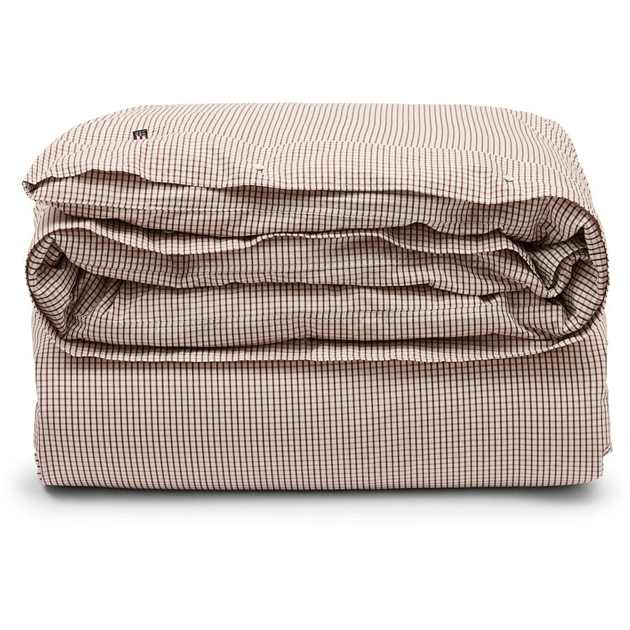 Lexington Checked Cotton Poplin Bettbezug Weiß / Kupfer, 220x220 Cm 3 Lexington Checked Cotton Poplin Bettbezug Weiß / Kupfer, 220x220 Cm