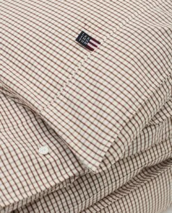 Lexington Checked Cotton Poplin Bettbezug Weiß / Kupfer, 220x220 Cm 7 Lexington Checked Cotton Poplin Bettbezug Weiß / Kupfer, 220x220 Cm -Lexington lexington wht cpr checked cot poplin duvet cover 150x210 4